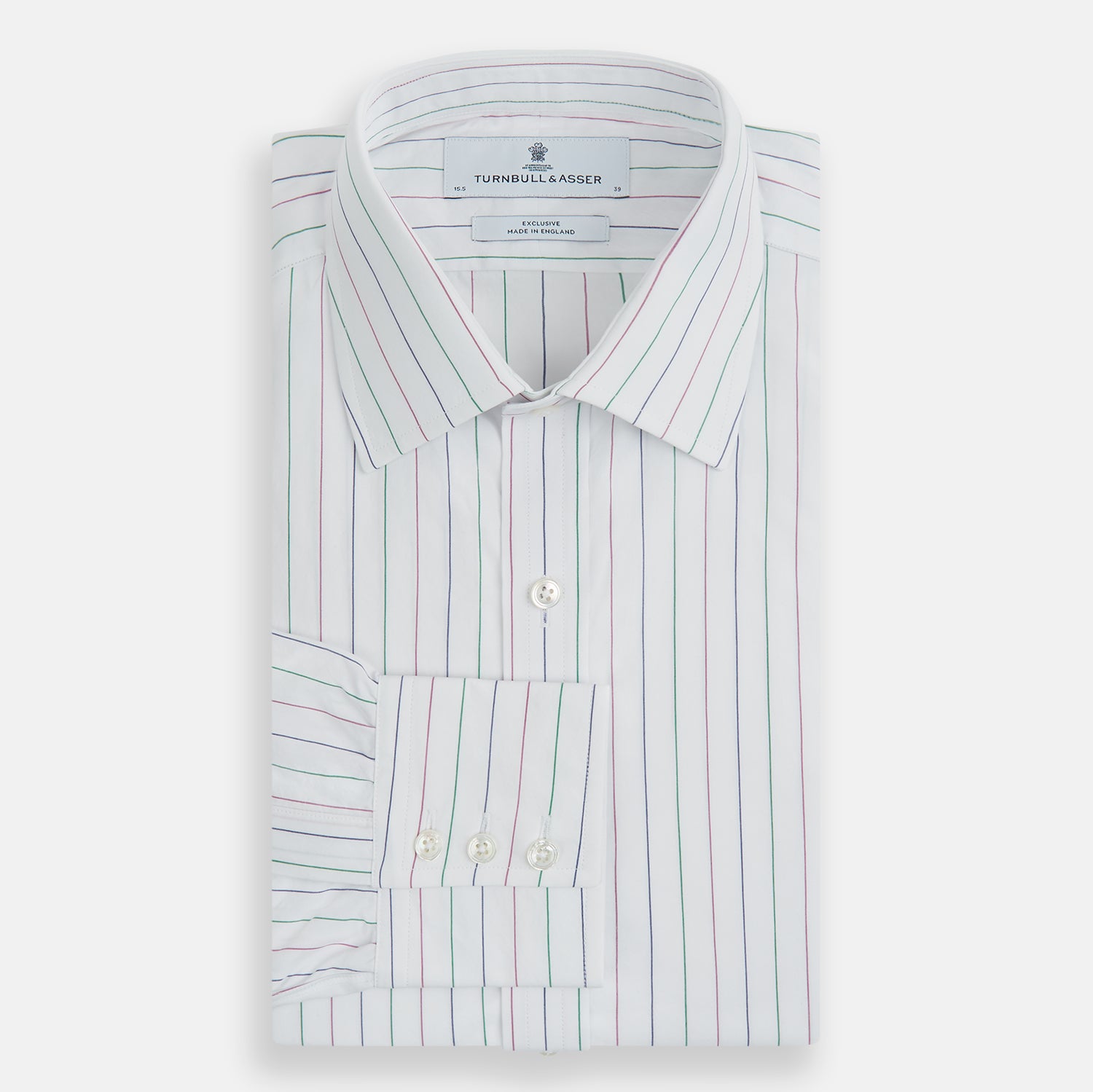 Pink and Green Wide Pinstripe Mayfair Shirt