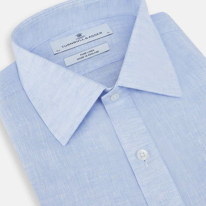 PALE BLUE LINEN MAYFAIR SHIRT
