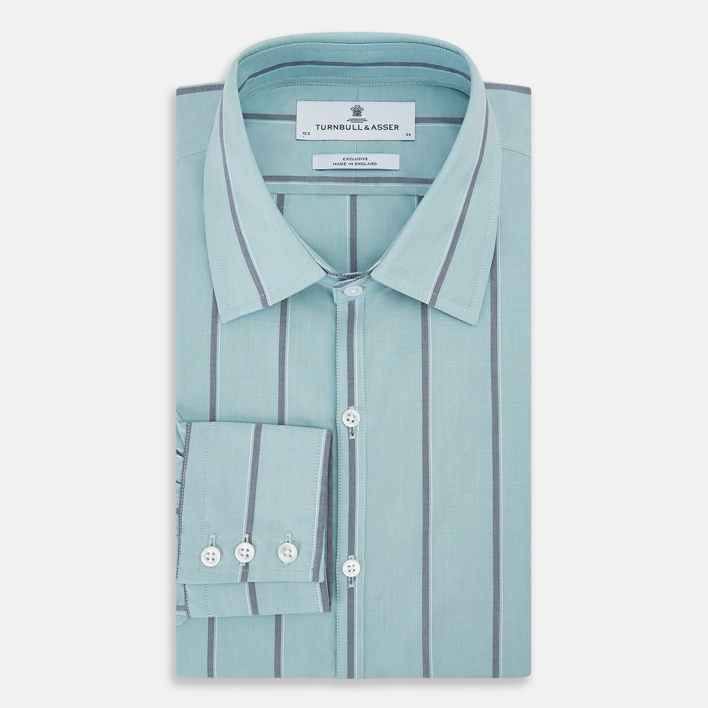 Light Sage Track Stripe Westminster Shirt
