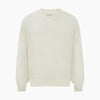 View 5 of product The Turnbull & Asser Cream Fine Merino V-Neck Jumper features long sleeves and classic styling, displayed against a white background.
