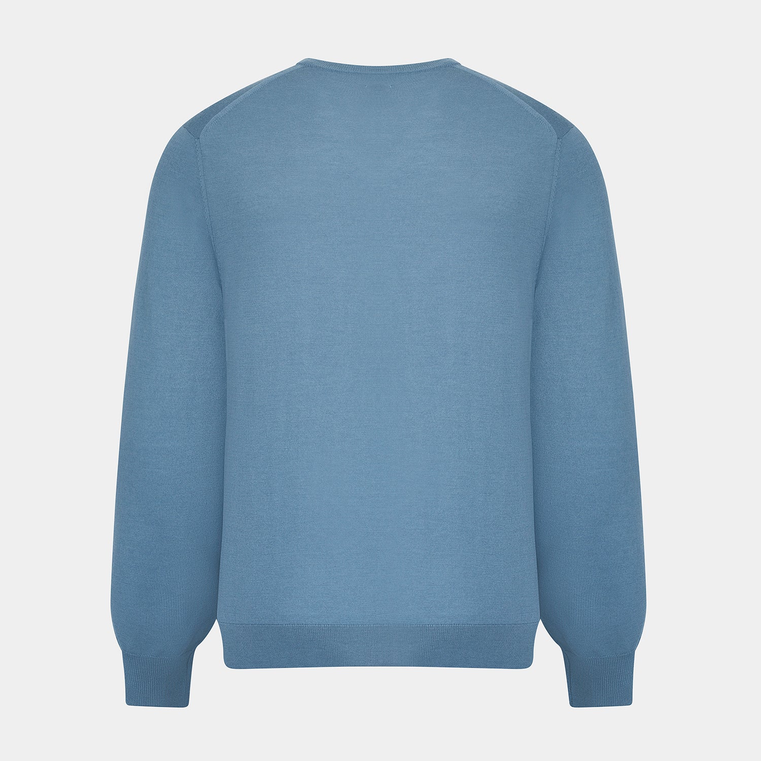 Pale Blue Fine Merino V-Neck Jumper