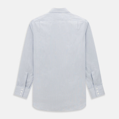 Blue and Brown Ticking Stripe Mayfair Shirt Image 2