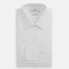 White Pleated Cotton Dress Shirt with T&A Collar and Double Cuffs