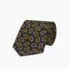 Navy and Gold Petal Paisley Silk Tie