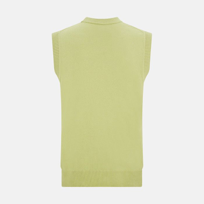 Melon Green Sleeveless Cardigan Image 2
