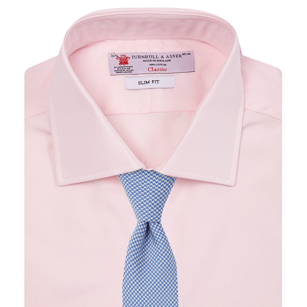 Pink Poplin Slim Fit Regent Collar Shirt
