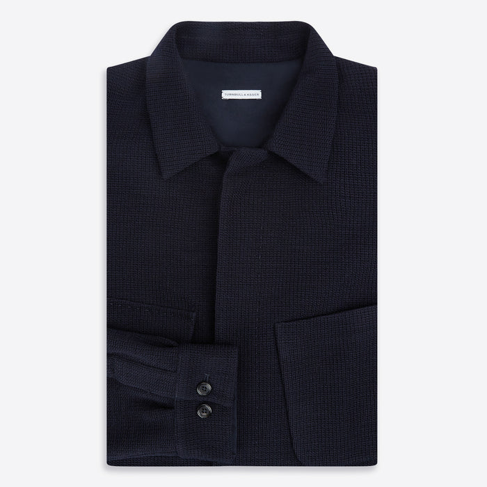Navy Greenwich Knitted Overshirt Image 4