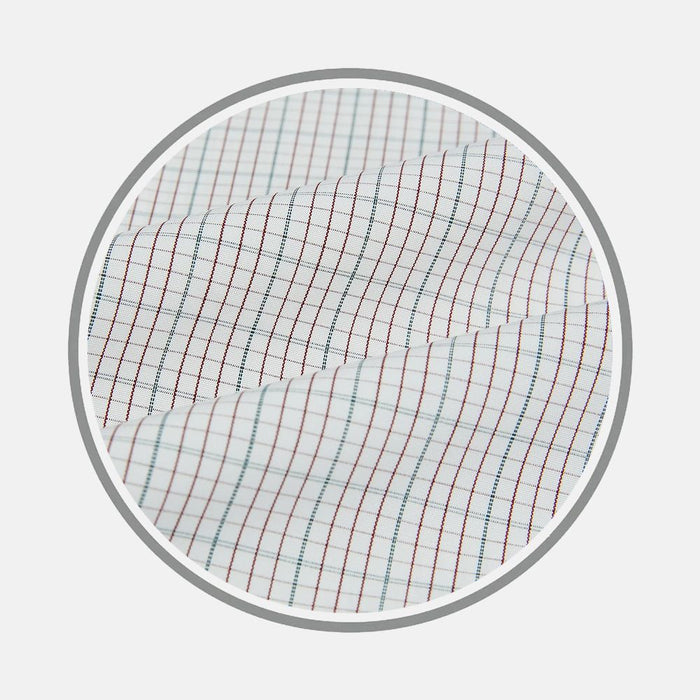 Burgundy And Green Double Grid Check Fabric