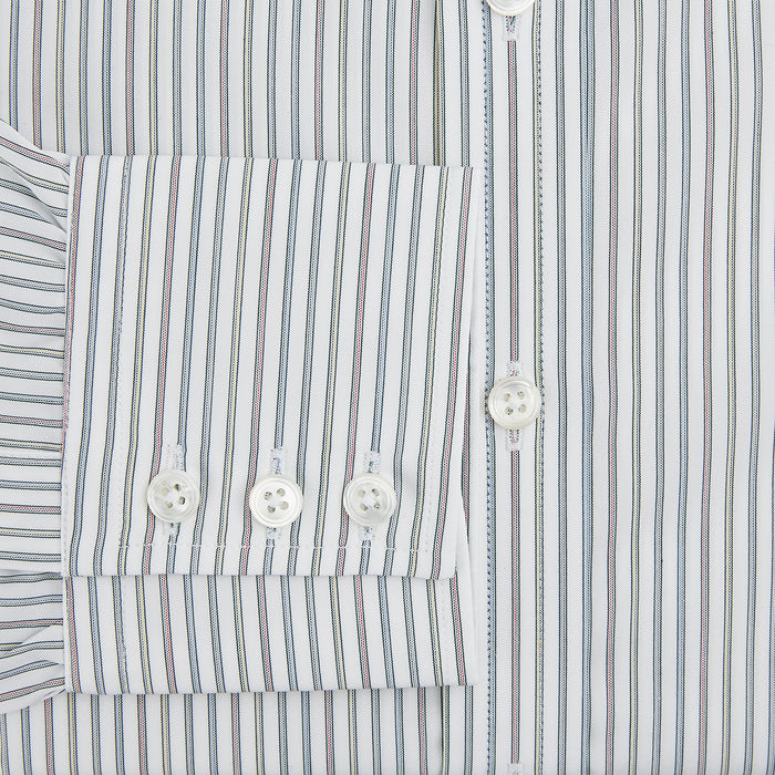 Forest Green with Multicoloured Music Stripe Mayfair Shirt Image 3
