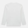 View 3 of product The Turnbull & Asser White Long-Sleeve T-shirt for men is a plain crew neck design with no logos or patterns, displayed flat on a white background.