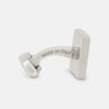 View 2 of product Turnbull & Asser's Silver Textured Square Cufflinks feature a dotted, polished finish and are showcased against a plain white background.