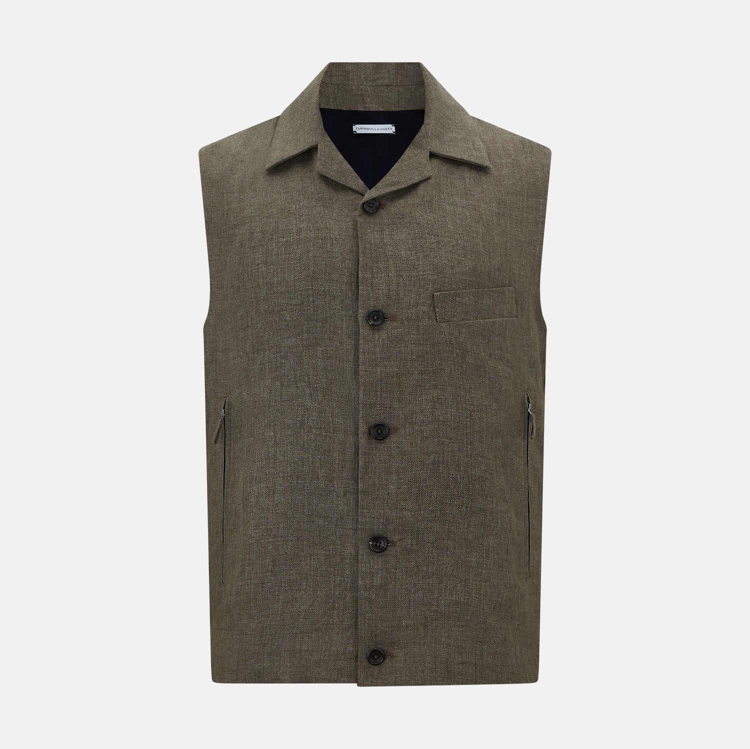 Image 1 of product Olive Collared Linen Waistcoat