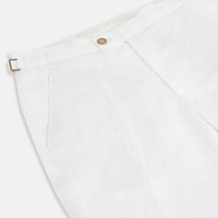 White Linen Henry Trousers Image 1