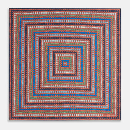 Orange Dots and Floral Tile Double-Sided Silk Pocket Square Image 2