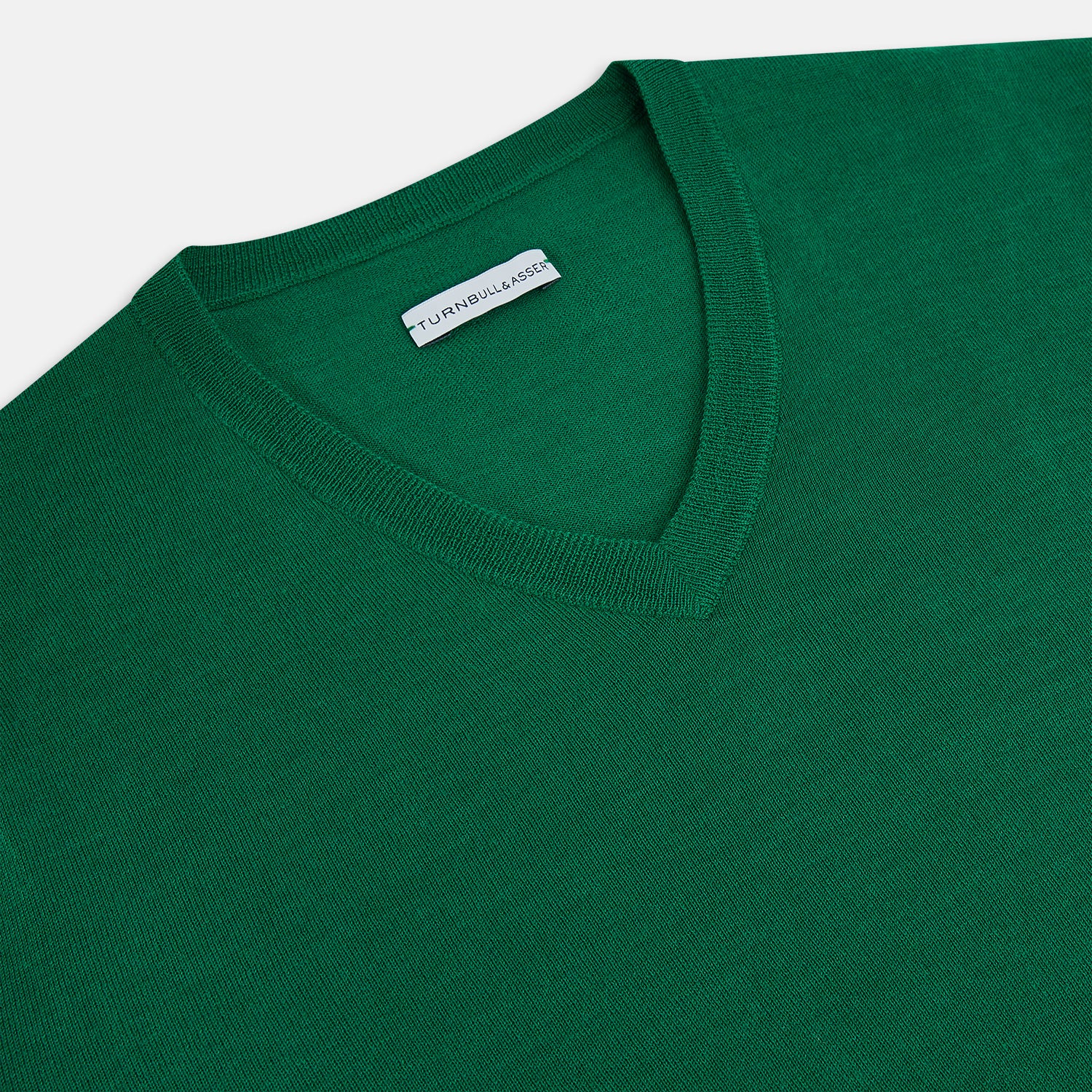 Hunter Green Fine Merino V-Neck Jumper