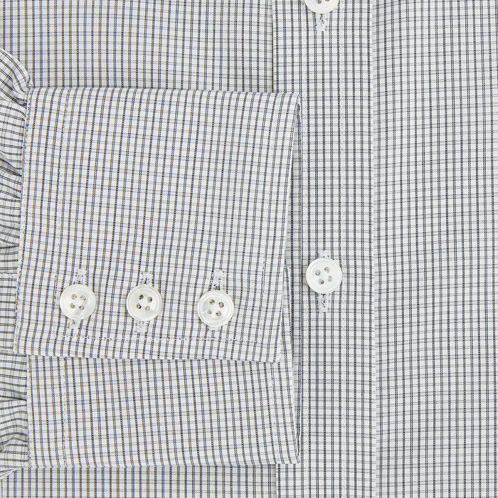 Midnight Blue Micro  Tattersall Check Mayfair Shirt Image 3