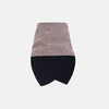 View 2 of product The Turnbull & Asser Burgundy Herringbone Silk and Linen Neck Warmer features a rich herringbone pattern, dark lining, and button closure, shown on a white background—a refined formal accessory.