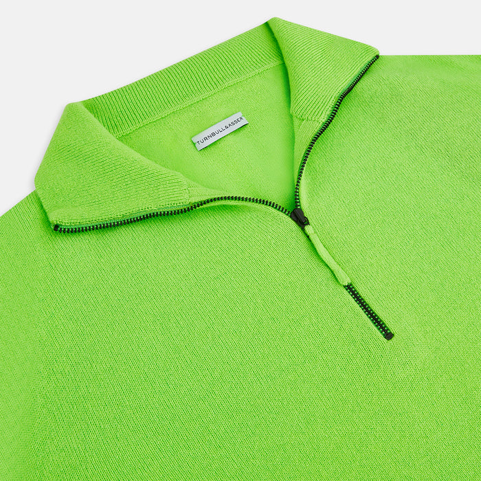 Neon Green Half-Zip Cashmere Jumper Image 1