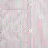 View 4 of product The Red Hairline Stripe Westminster Shirt by Turnbull & Asser features a pointed collar and thin vertical stripes in a light hue, displayed flat against a white background—a fine example of British craftsmanship.