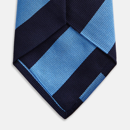 BLOCK STRIPE NAVY RIVER TIE Image 3
