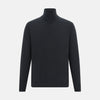 Smoke Grey Half-Zip Cashmere Jumper