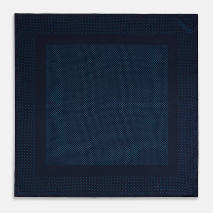 Navy and Blue Dot Silk Pocket Square Image 3