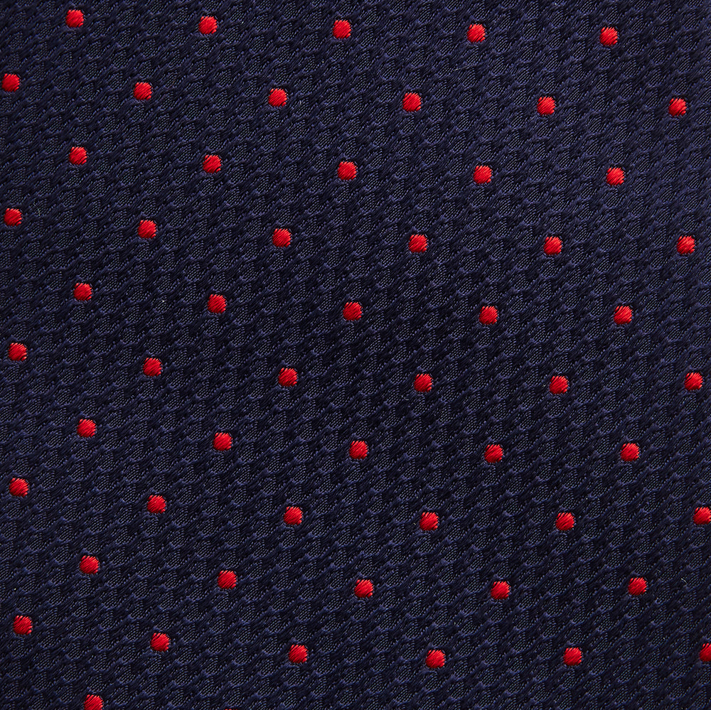 LACE ON TONE SPOT NAVY TULIP RED TIE