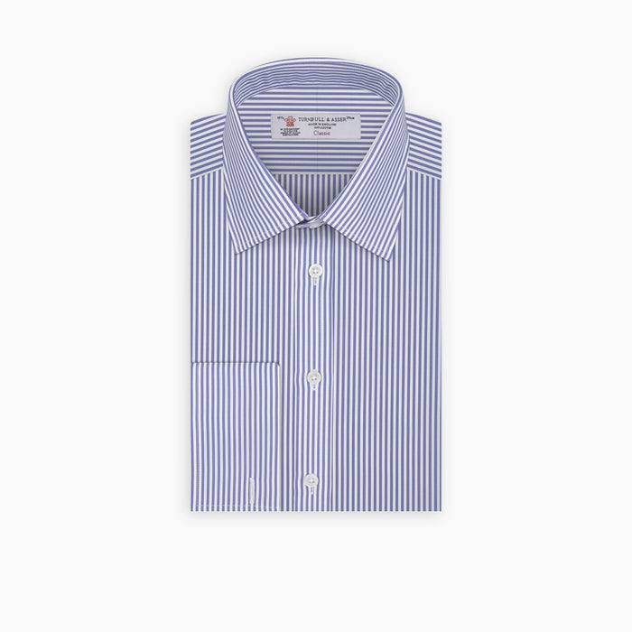 Blue Bengal Stripe Shirt with T&A Collar and Double Cuffs Image 6