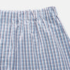View 2 of product The Blue and White Check Cotton Hastings Pyjama Trousers by Turnbull & Asser feature an elasticated drawstring waist and a relaxed, straight-leg contemporary fit, shown against a white background for comfortable lounging.