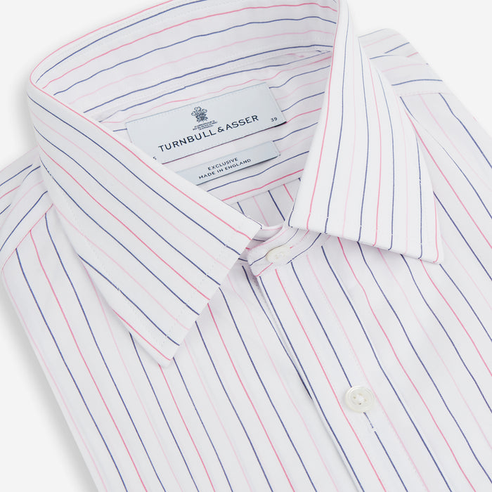 Pink and Blue Wide Pinstripe Mayfair Shirt Image 8