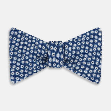 Azzuro Flower Patterned Silk Bow Tie