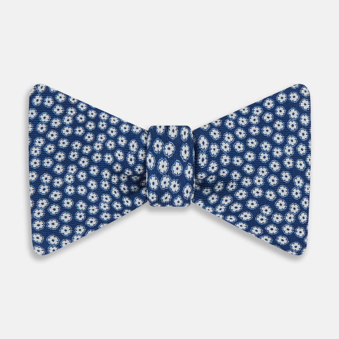 Azzurro Flower Patterned Silk Bow Tie