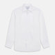 White Pleated Cotton Dress Shirt with T&A Collar and Double Cuffs