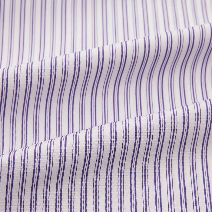 Purple Ticking Stripe Mayfair Shirt Image 5