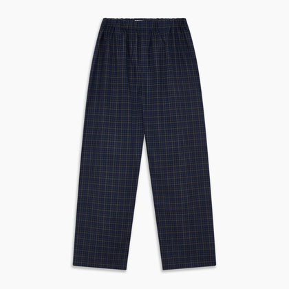 Blue Multi Check Wool Hasting Pyjama Trousers Image 2