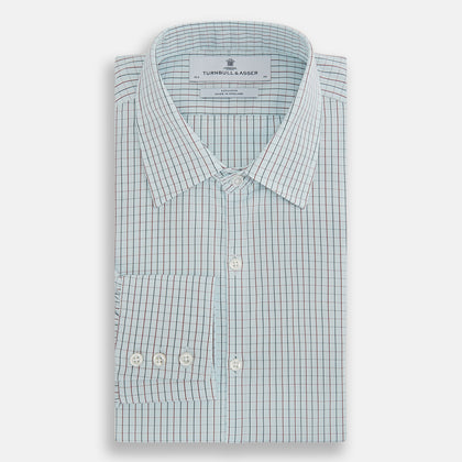 Forest Melange and Red Overlay Grid Check Westminster Shirt Image 4