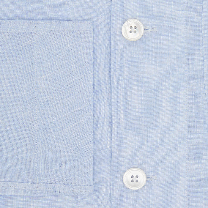 Pale Blue Linen Pyjama Shirt Image 3