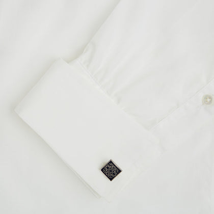 Blue Floral Square Cufflinks Image 2