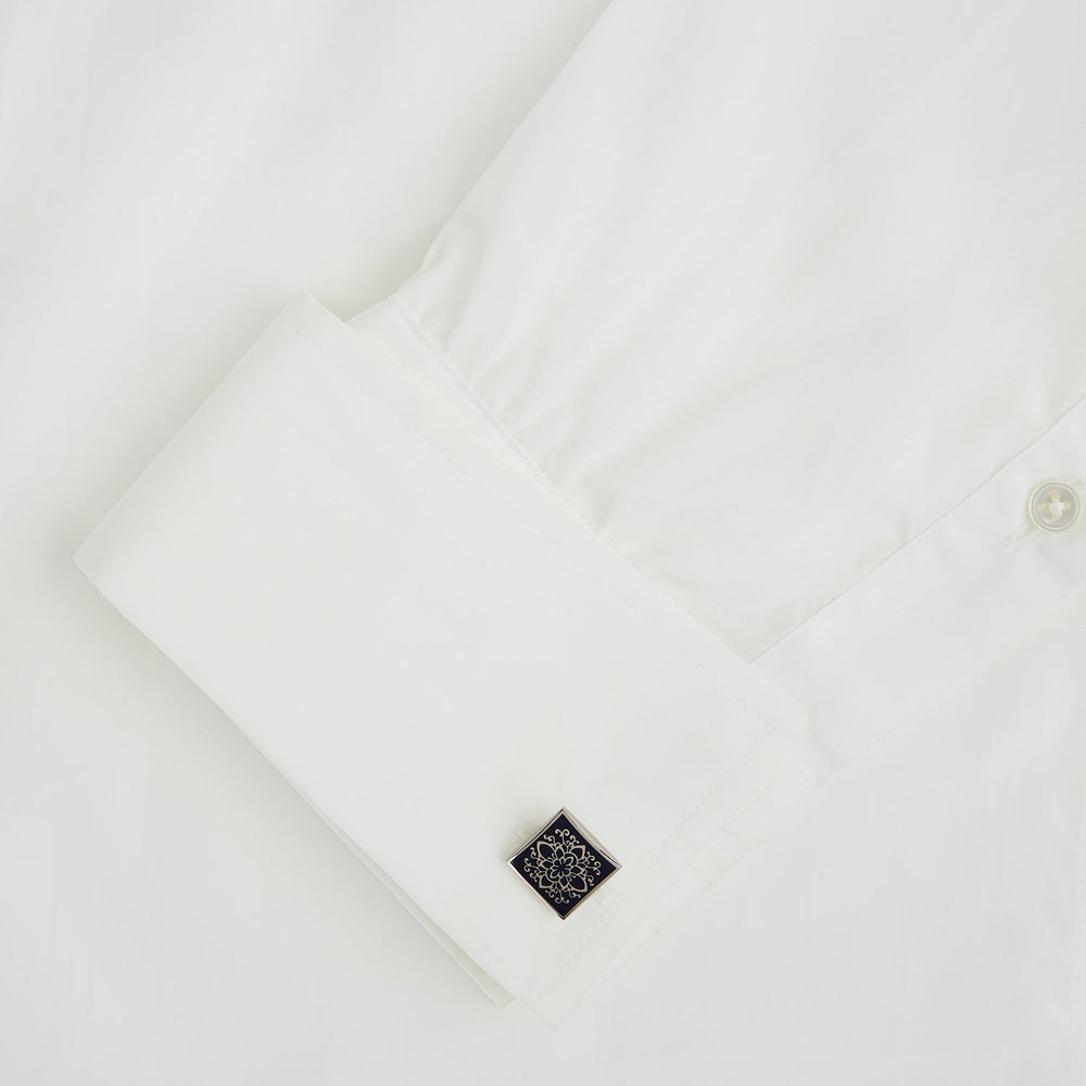 Blue Floral Square Cufflinks