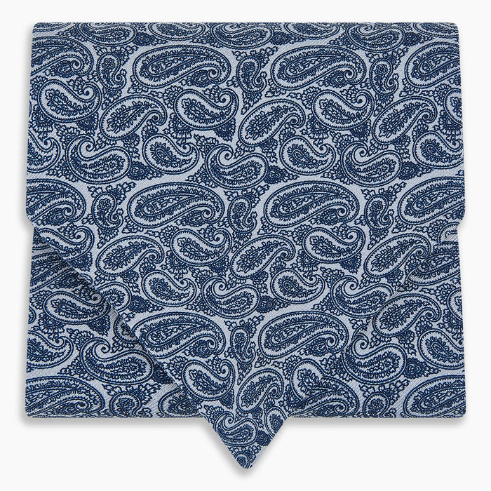 Pale Blue Paisley Silk Cravat Image 4