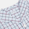View 2 of product The Turnbull & Asser Burgundy and Blue Check Pyjama Shirt features a classic collar, button-up front, and grid check pattern—an elegant choice for nightwear or comfortable sleepwear.