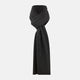 The Turnbull & Asser Plain Charcoal Cashmere Knitted Scarf, shown tied simply against a white background, is a classic luxury accessory perfect for any wardrobe.