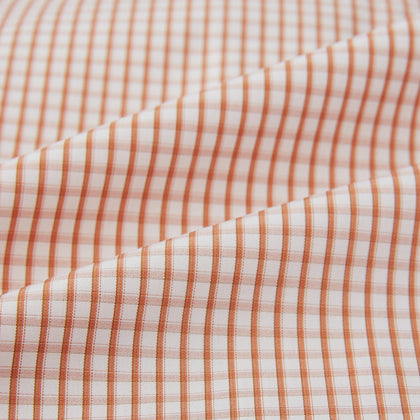Orange Micro Shadow Check Mayfair Shirt Image 5