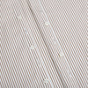 View 7 of product The Turnbull & Asser Coffee Multi Stripe Westminster Shirt features long sleeves, a button-up front, subtle beige and white stripes, a pointed Turnbull collar, and buttoned cuffs—expertly crafted in Britain and shown flat on a white background.