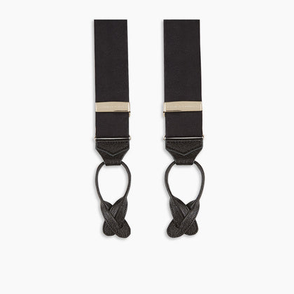 Black Herringbone Adjustable Silk Braces Image 2