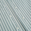 View 7 of product The OLIVE & SAGE GREEN MULTI TRACK STRIPE WESTMINSTER SHIRT by Turnbull & Asser features a classic Turnbull collar and long sleeves, showcasing British craftsmanship with its striped design, presented against a white background.