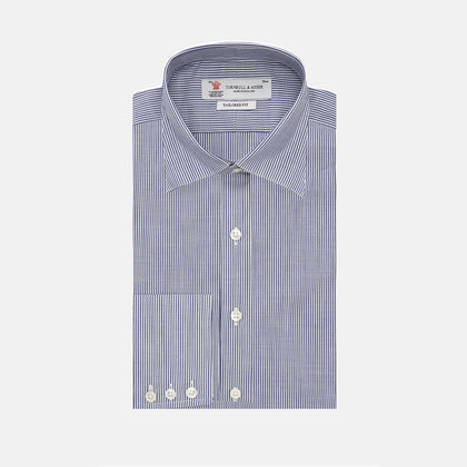 Navy and White Bengal Stripe Tailored Fit Shirt