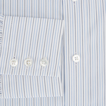 Navy and Blue Pinstripe Mayfair Shirt Image 3
