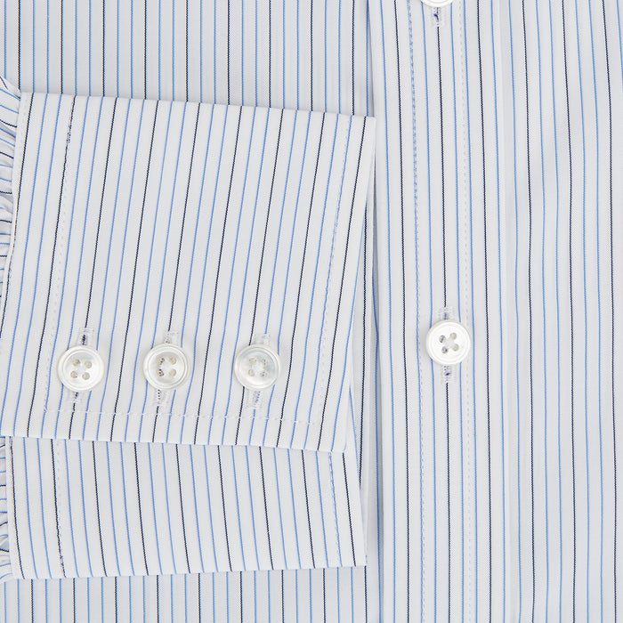 Navy and Blue Pinstripe Mayfair Shirt Image 3