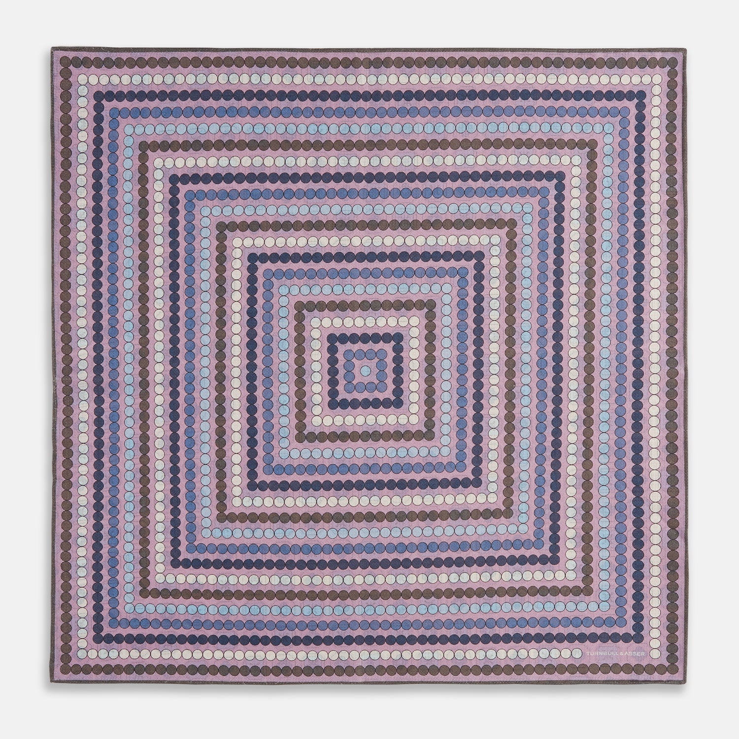 Image 3 of product Lilac Dots and Floral Tile Double-Sided Silk Pocket Square